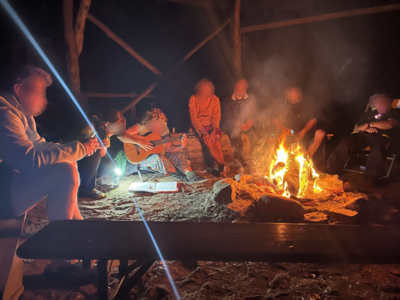 Nach dem Grillen wurde gesungen.